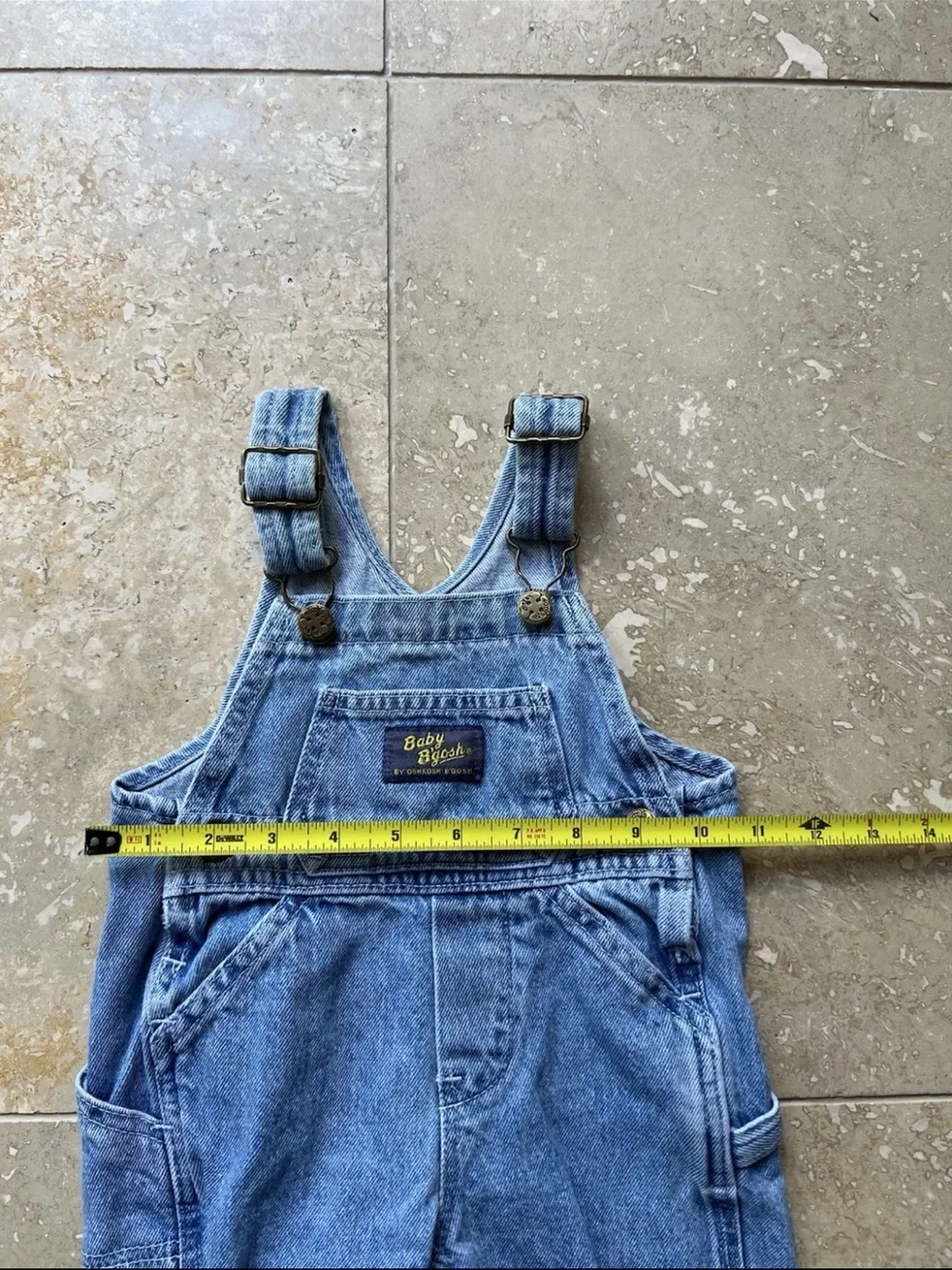 VTG OshKosh Bgosh Vestback Overalls Light Wash 18M